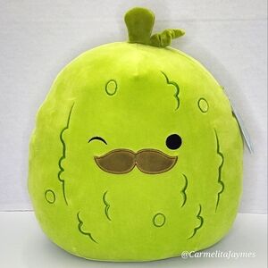 CHARLES 🥒 Sold Out! HTF HUGE 24" Green Winking Pickle Mustache Squishmallow NWT